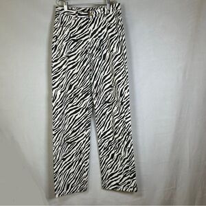 Women’s Et Clet Black & White High Rise Zebra Print Jeans Denim Pants. Size S